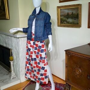 Vintage 1970’s Bernard Cowan Toronto Maxi Abstract Print Skirt